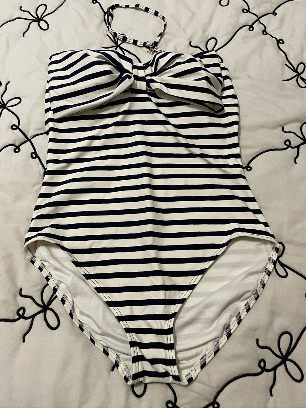 kate spade Navy and White Striped One-Piece Swimsuit